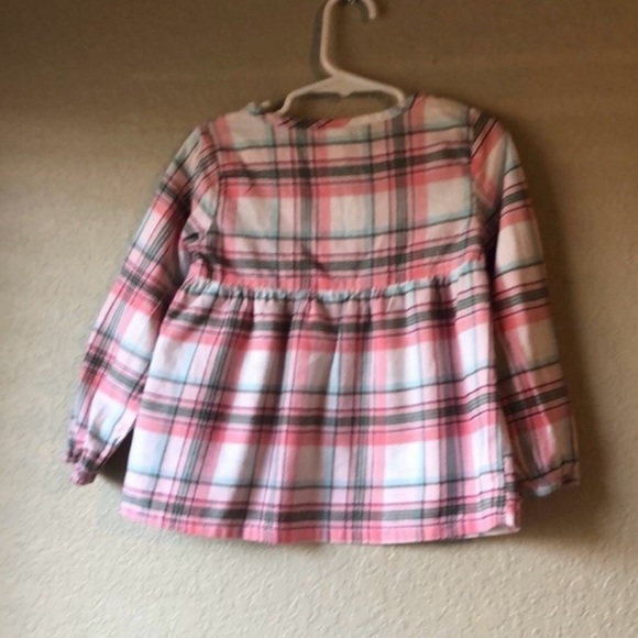 Carter’s Shirt Girls Pink Plaid Casual Preppy Long Sleeve Shirt Top Toddler 4T - Picture 9 of 13